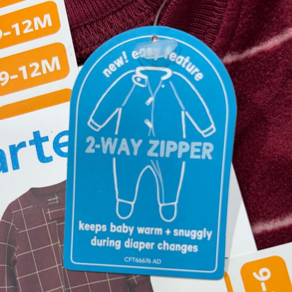 Carter's Maroon Checkered Fleece Sleepwear - Picture 5 of 5